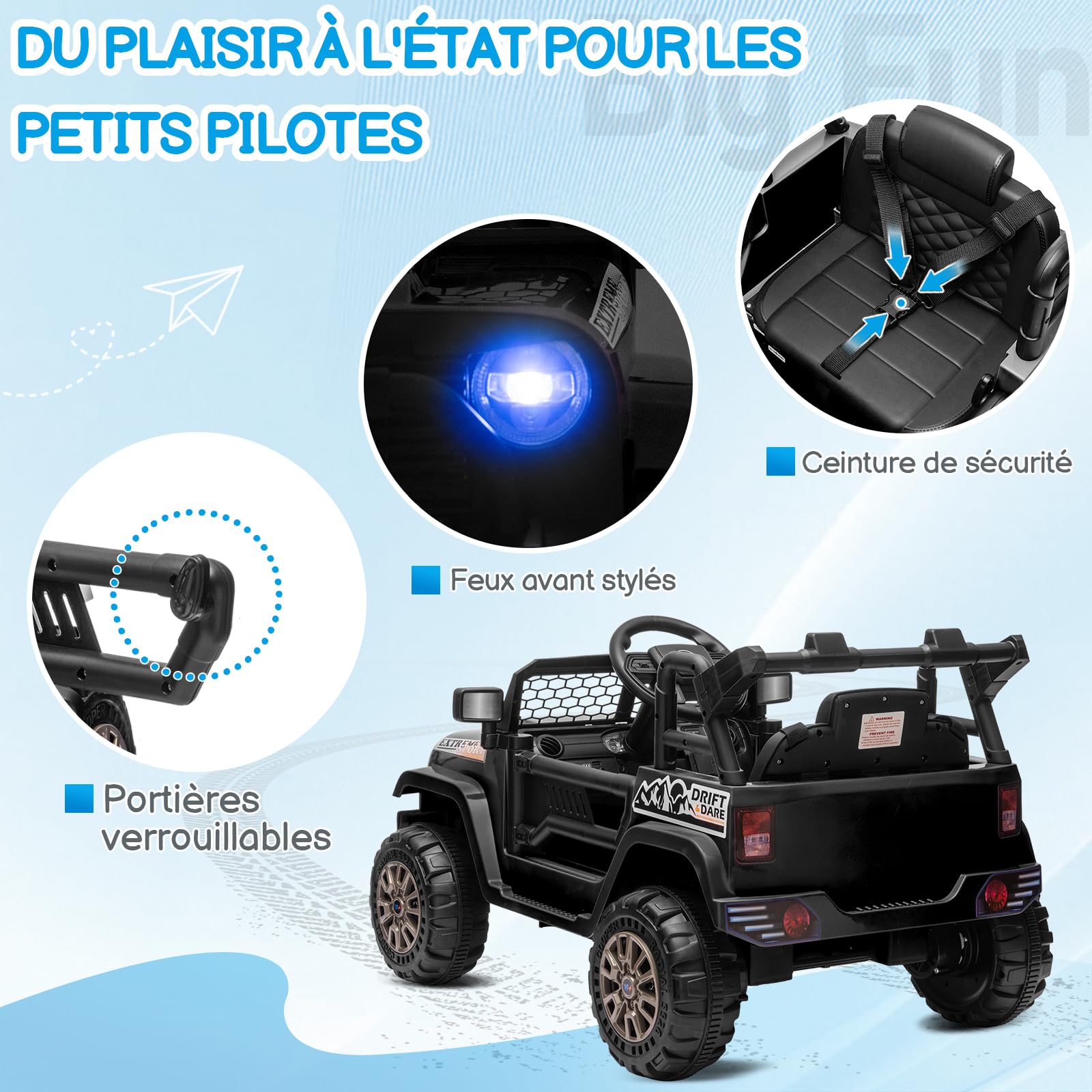 LALAHO Voiture Véhicule électrique Enfant 12V