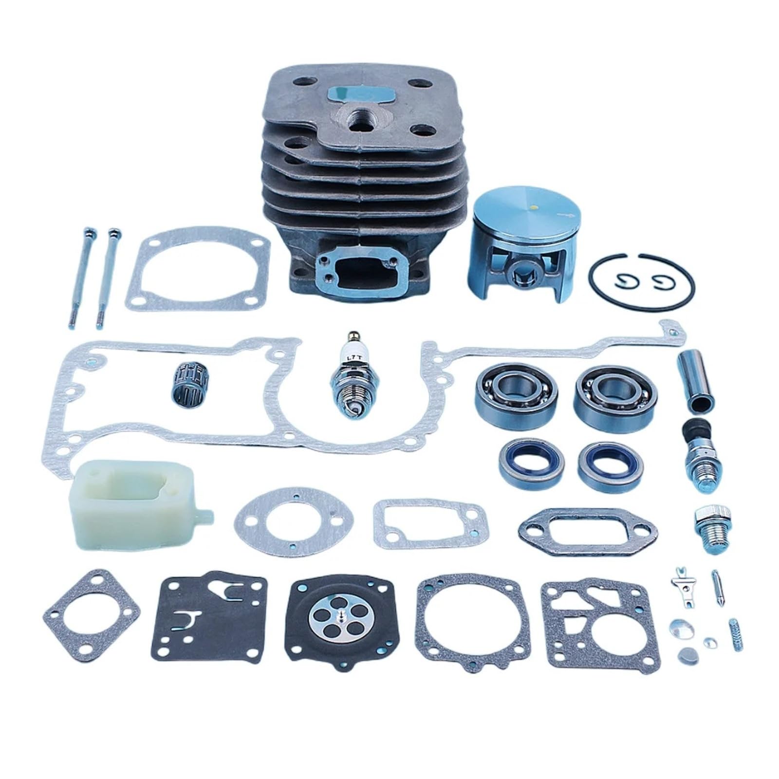 52mm Cylinder Piston Bearing Gasket Carb Kit for 268 272 272K 272XP 61 Chainsaw 574331601, 503758172 w Intake
