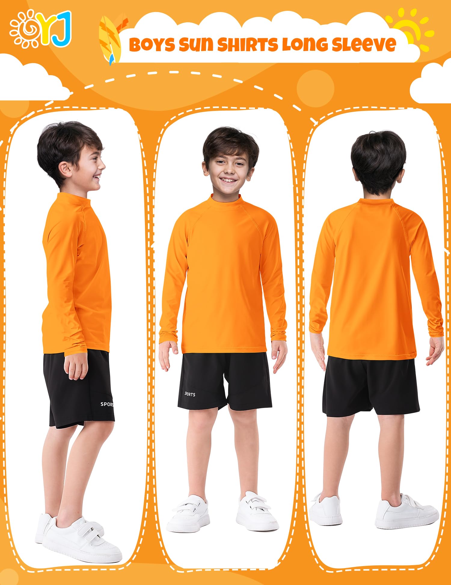 Maillot de bain à manches longues pour garçons UPF+ 50 SPF Soleil Water Surf pour tout-petits, enfants, adolescents 2 à 16 ans