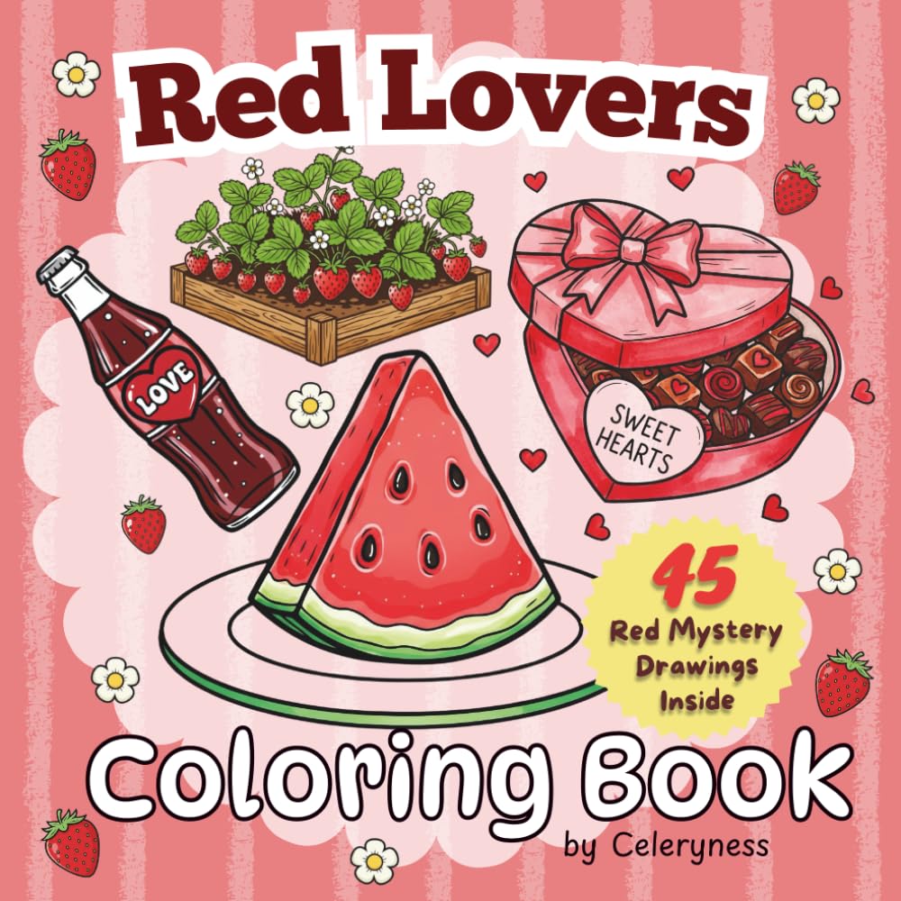 Red Lover Coloring Book for Teens & Adults | Bold Aesthetic Designs, Hearts, Roses, Fashion & Red-Themed Art | 45 Illustrations: A Stylish Collection ... & Bold Aesthetic Art for Fun and Relaxi