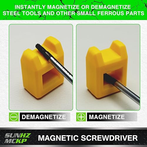 Miniatura 4 de SUNHZMCKP - Juego de destornilladores magnéticos de 13 piezas, 5 Phillips y 5 ranurados y 2 puntas Torx, tiene magnetizador profesional de agarre