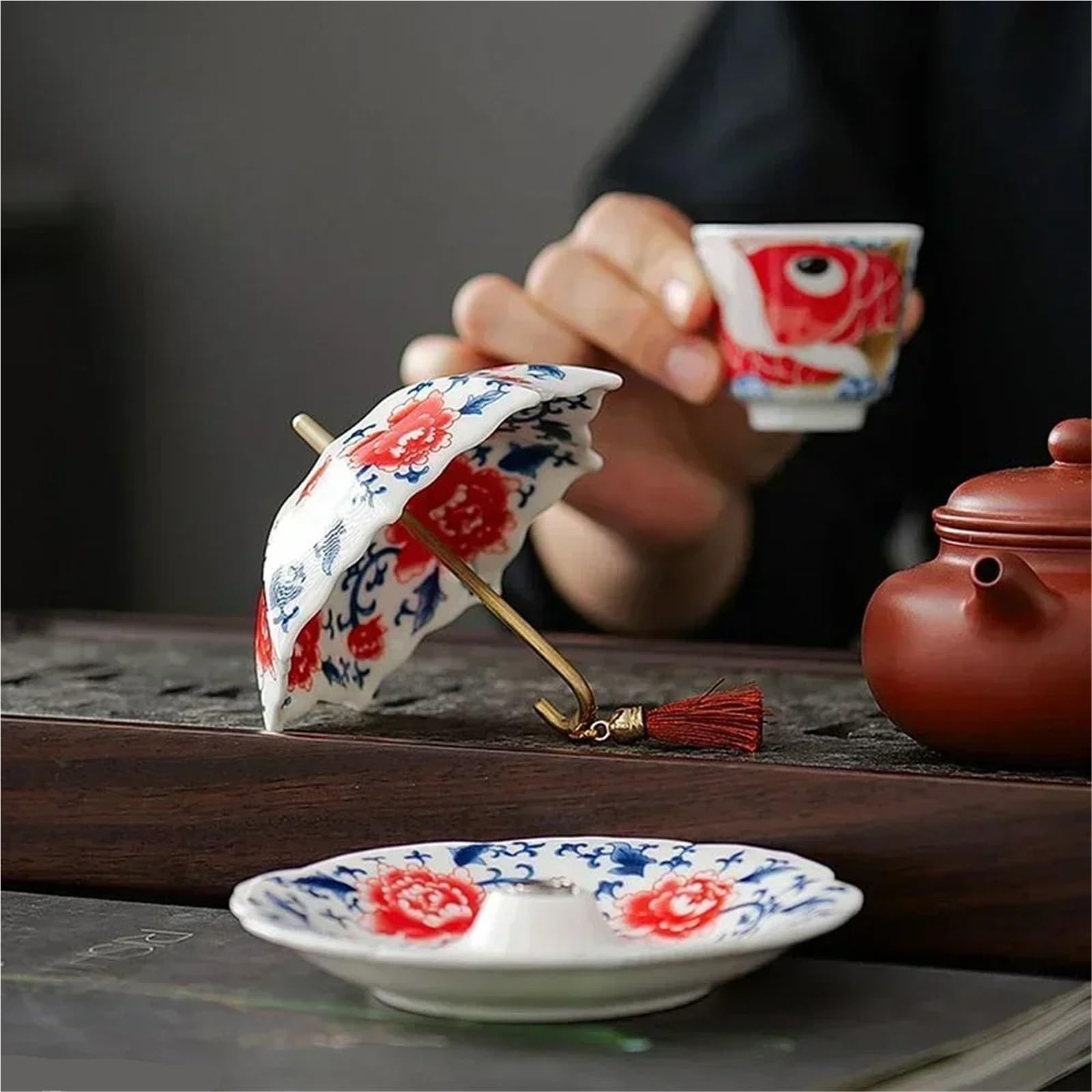 Filtros de té for paraguas, colador cerámica, decoración ceremonia, adornos, Infusor for amigos, 1 Uds Para Reuniones Familiares Y Oficinas