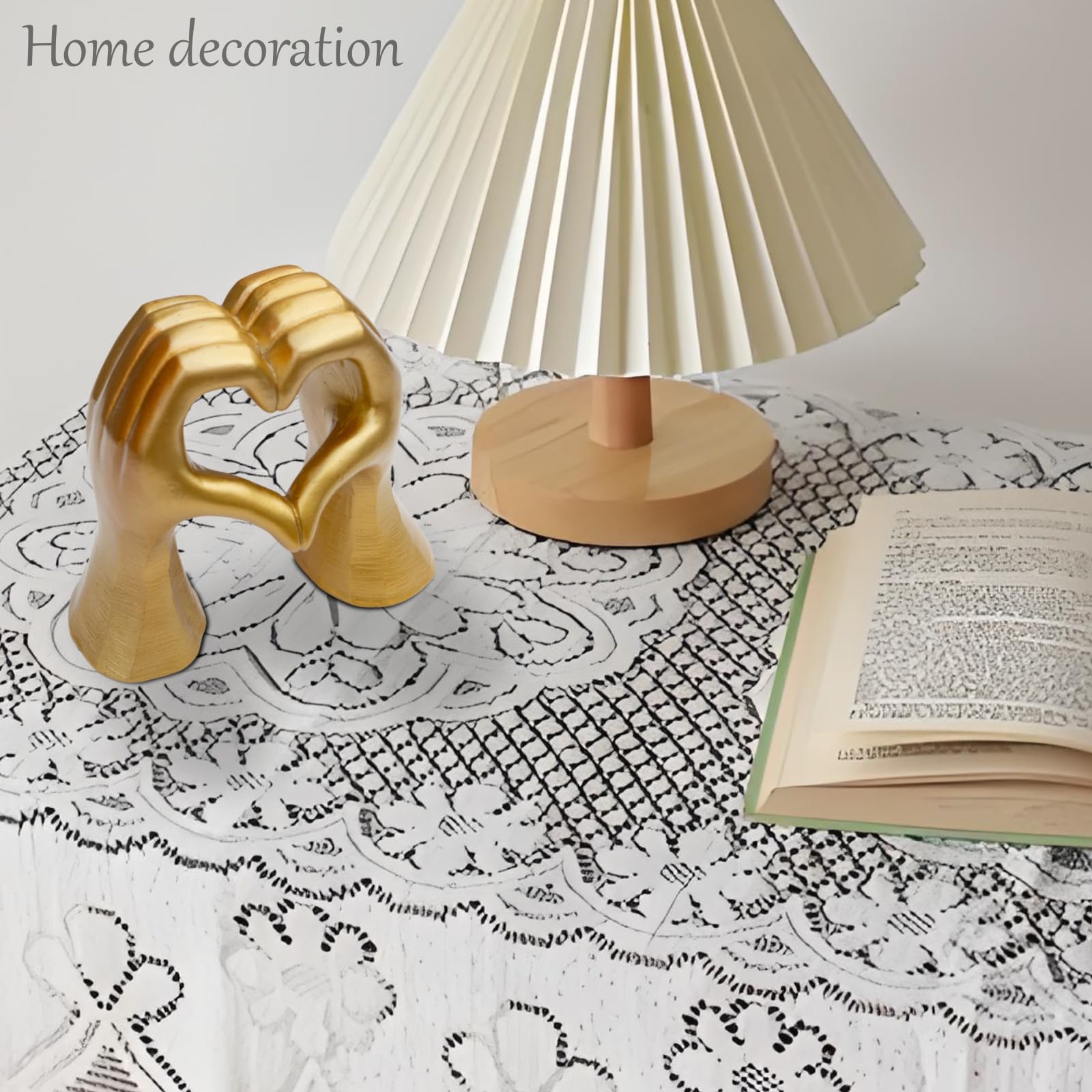 Escultura de manos de corazón para decoración de sala de estar, estatua estética de amor dorado para decoraciones de boda, regalos de despedida de soltera y regalos de cumpleaños