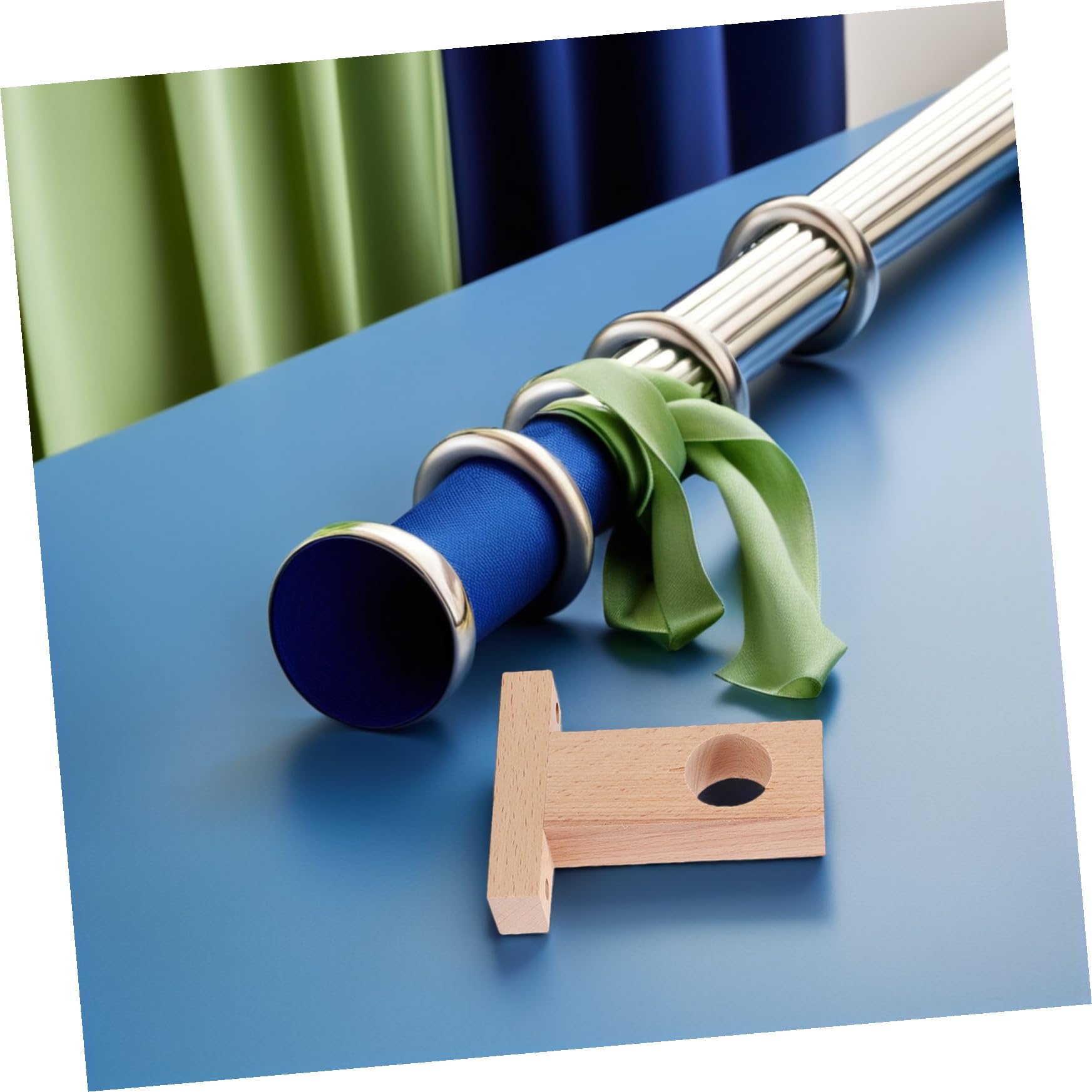 Supporti per Bastone in Legno Beige 4 Pezzi, Staffa Resistente e Pesante per Bastoni Tende, Adatti per Casa e Dormitorio