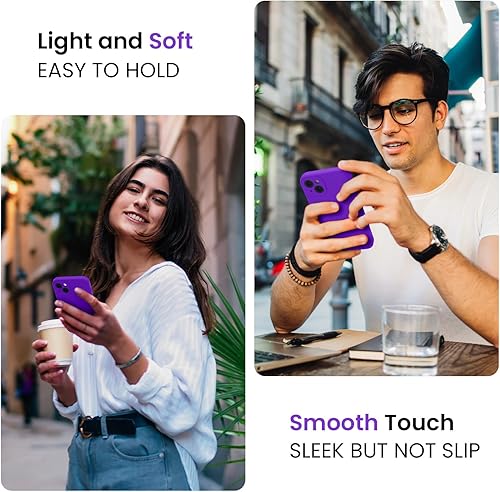 Miniatura 2 de FireNova Funda diseñada para iPhone 15, funda de silicona mejorada protección de cámara con 2 protectores de pantalla, forro interior de microfibra