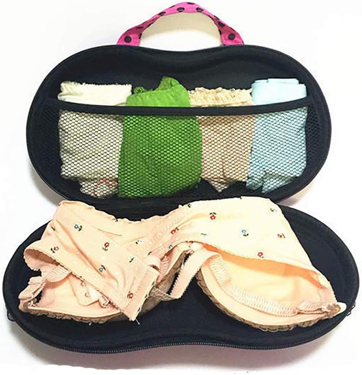 Bra Travel Case 2 Pack, Portable Bra Lingerie Storage Bikini Bag - Waterproof Underwear Organizer for Bra Sizes 30A-36C Cups (C)