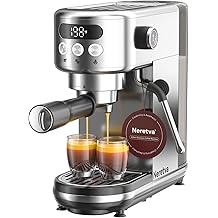 Neretva Espresso Machine 20 Bar, Super Compact Espresso Maker Stainless Steel Professional Coffee Machine Espresso with Power Steam &amp; LED Display for Home Barista Latte and Cappuccino Maker