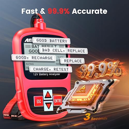 Miniatura 5 de ANCEL BST200 Probador de Batería de Coche 12V, Probador de Carga de Batería de 100-1100 CCA, Herramienta de Analizador Digital Automotriz con