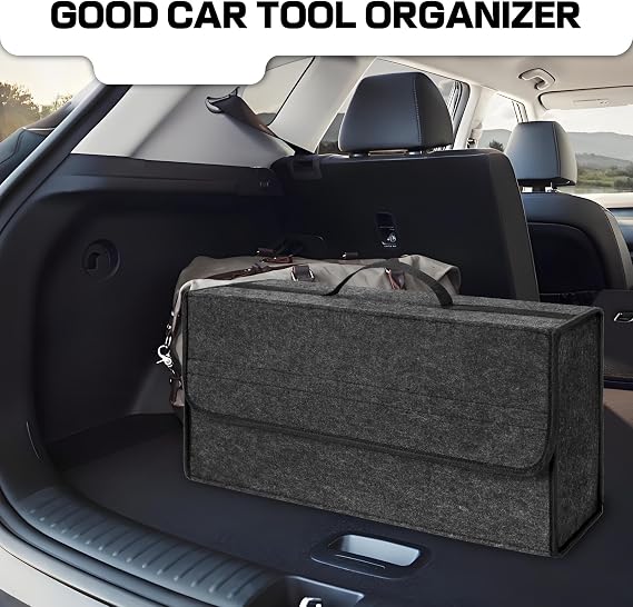 Car Boot Organiser Bag, Foldable Car Boot Organiser Storage with Lid (1Pc)