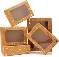 Vista 11 de CHOUNYEE Paquete de 24 cajas para galletas de Navidad (21x15x7 cm), cajas para regalos navideños, cajas de panadería con ventana para intercambio