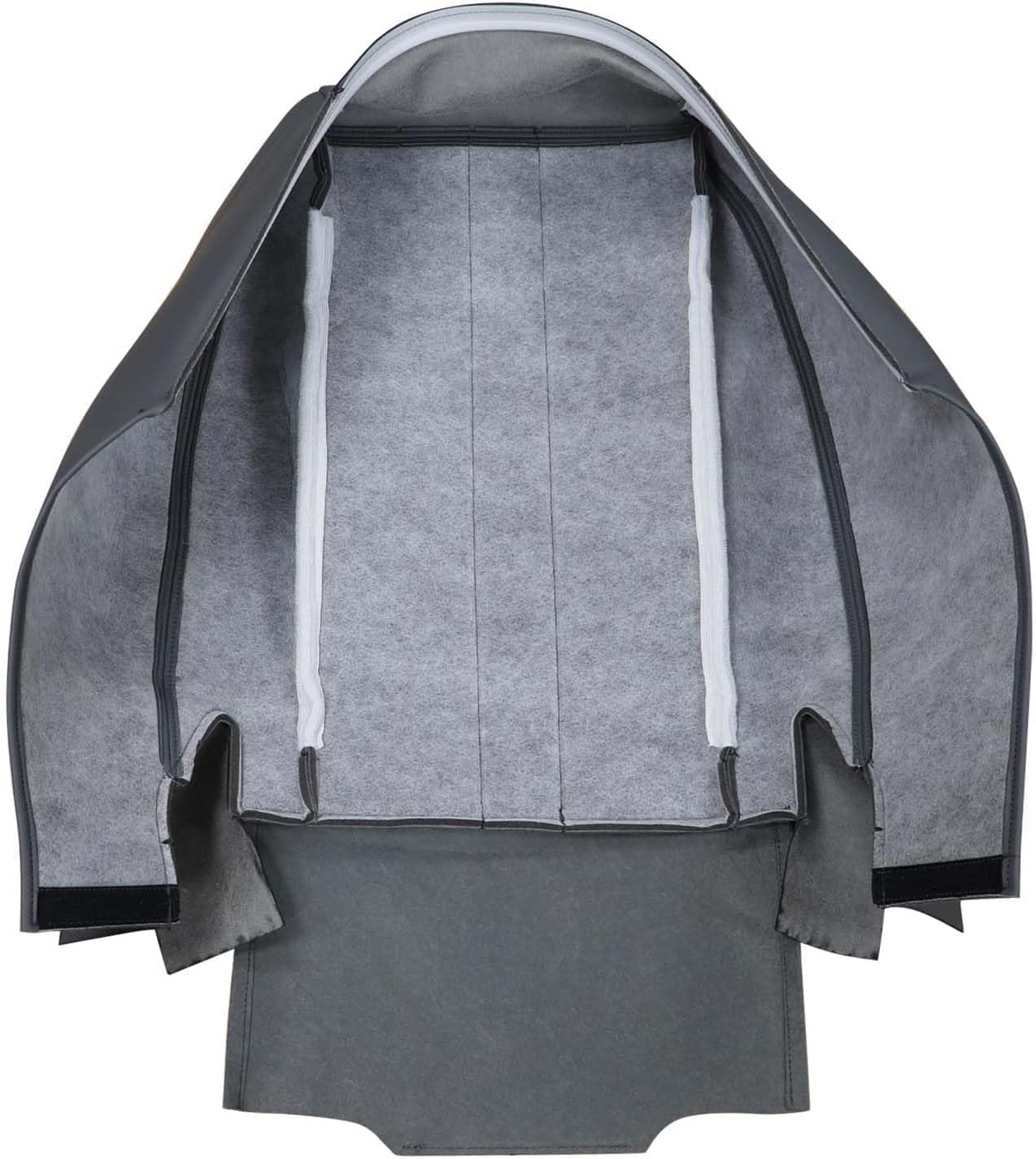 NLQR Front Driver and Passenger Bottom & Top Replacement Seat Covers Dark Gray Microfiber Leather Compatible with Chevy Express GMC Savana Van 2003-2014