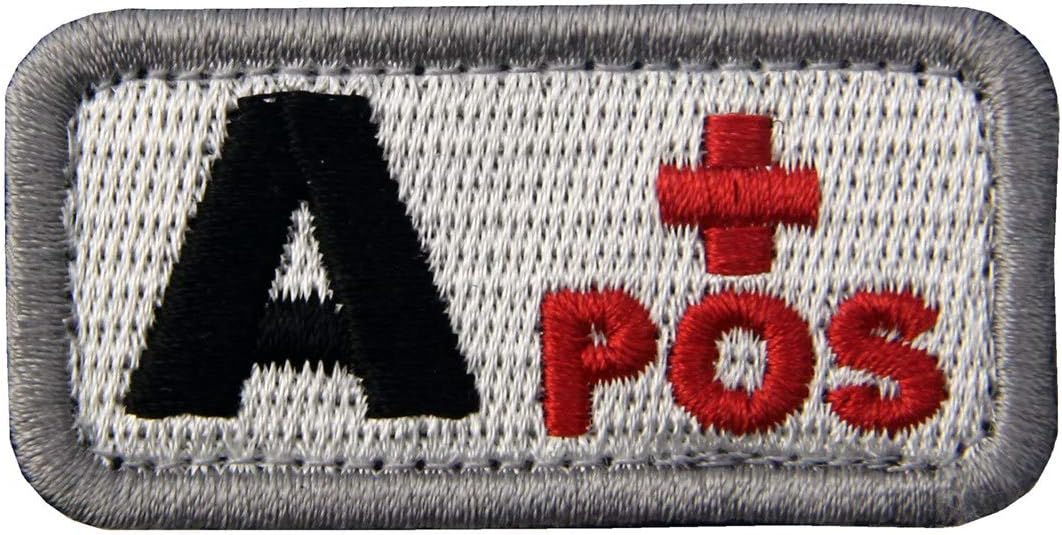 EmbTao Type A Positive Tactical Blood Type Fastener Hook&Loop Patch - Black & Red - 2"x1"