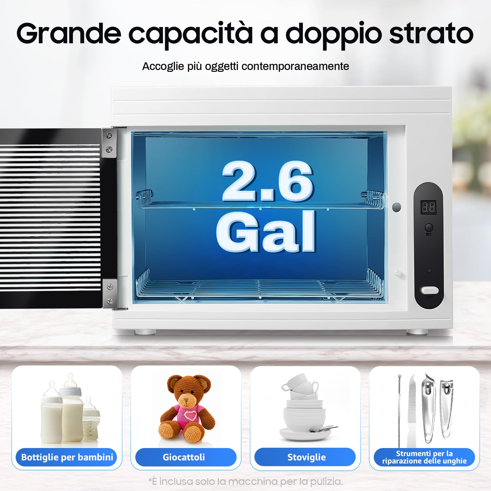 Sterilizzatore UV a LED, disinfezione, scatola disinfettante, sterilizzatore, manicure, sterilizzatore UV, con timer, per manicure e asciugamani