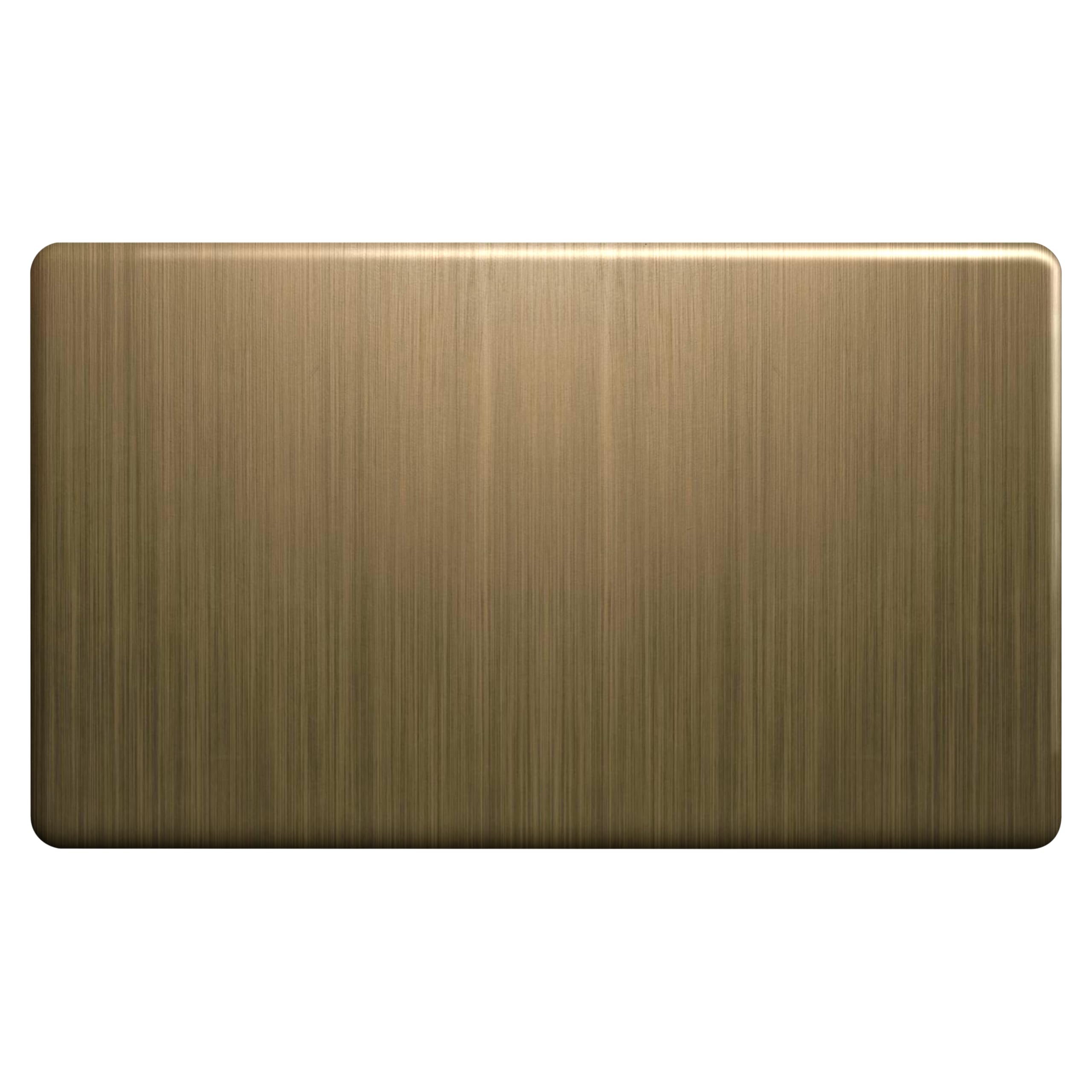 Evoges Antique Brushed Brass Terra Blanking Plate – 1G / 2G – Decorative Metal Wall Plates, Unused Back Box Cover, Uk Wiring Accessories (2 Gang)