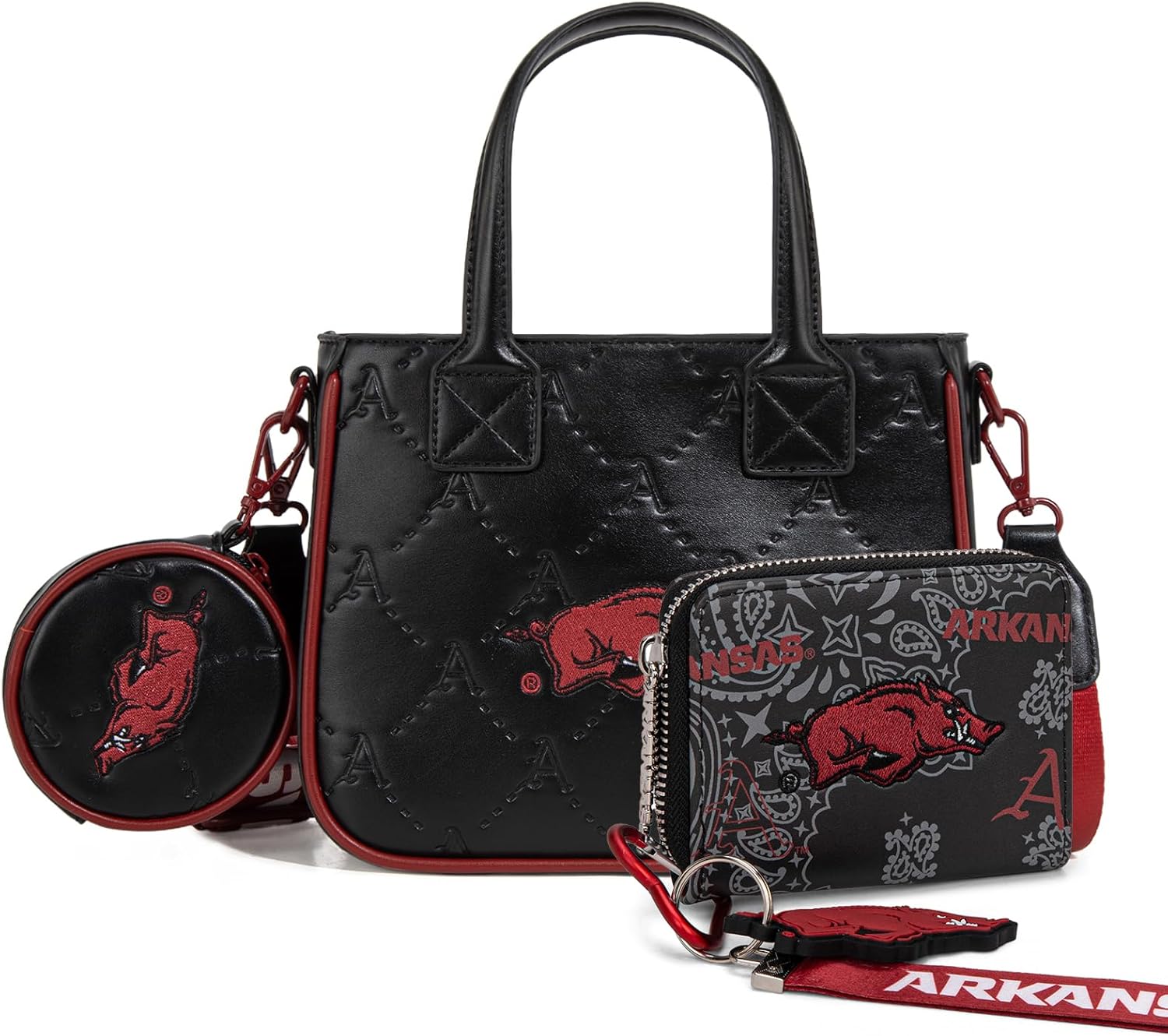 Hogs Small Crossbody Bag for Women Top Handle Shoulder Purses,Handbag Tote Bag Satchel with Zipper+Wallet Bundle