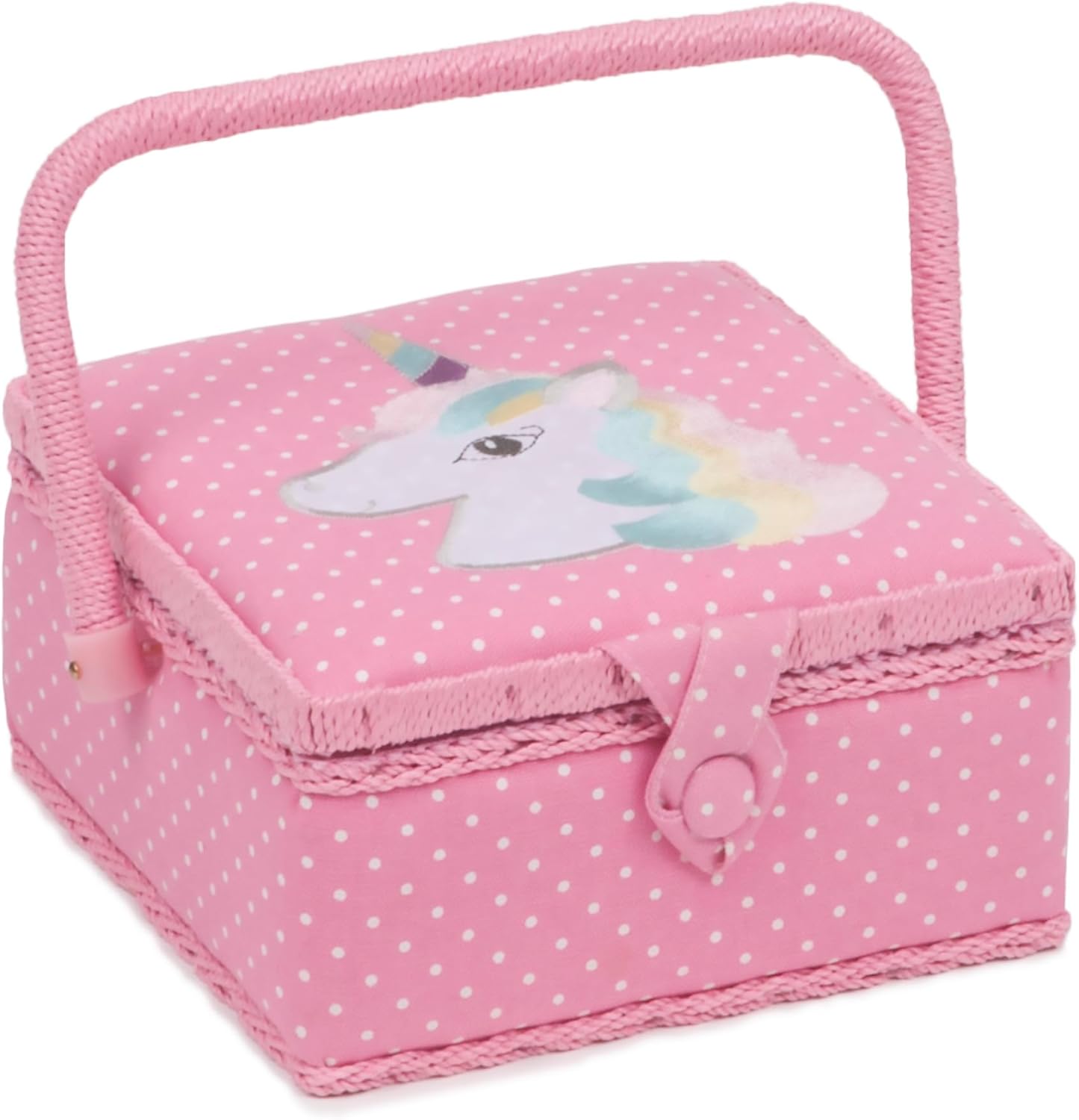 Hobby Gift Small Sewing Storage Box Craft Organiser with Handle Internal Tray Pin Cushion and Pocket for Sewing Accessories and Hobby Supplies