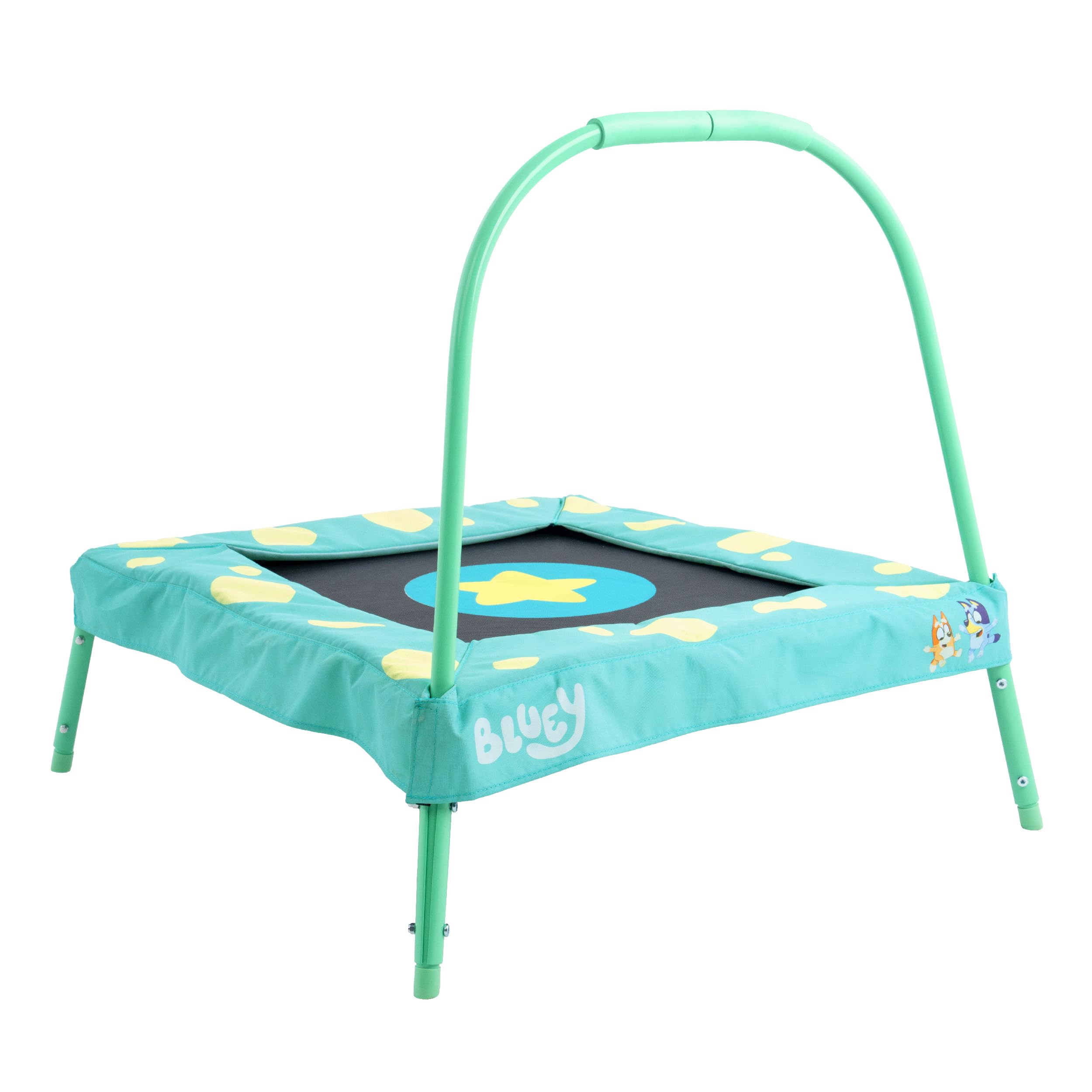 Bluey 3ft Toddler Trampoline with Handle Indoor Outdoor Kids Trampoline Low Height Design Protective Pads First Trampoline for Toddlers 12+ Months