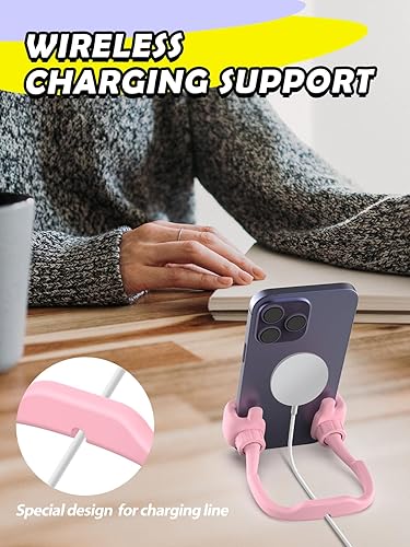 Miniatura 6 de CALDEVER Soporte para teléfono celular para mujer, relleno de calcetines para adolescentes y niñas, soporte ajustable mejorado para escritorio de