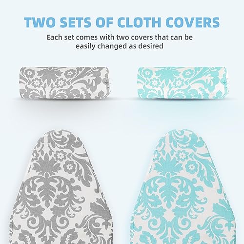 Vista 3 de STORAGE MANIAC Planchado de mesa amplio, marco de planchado, mini plegable con 2 fundas extraíbles, tapete de hierro pequeño portátil