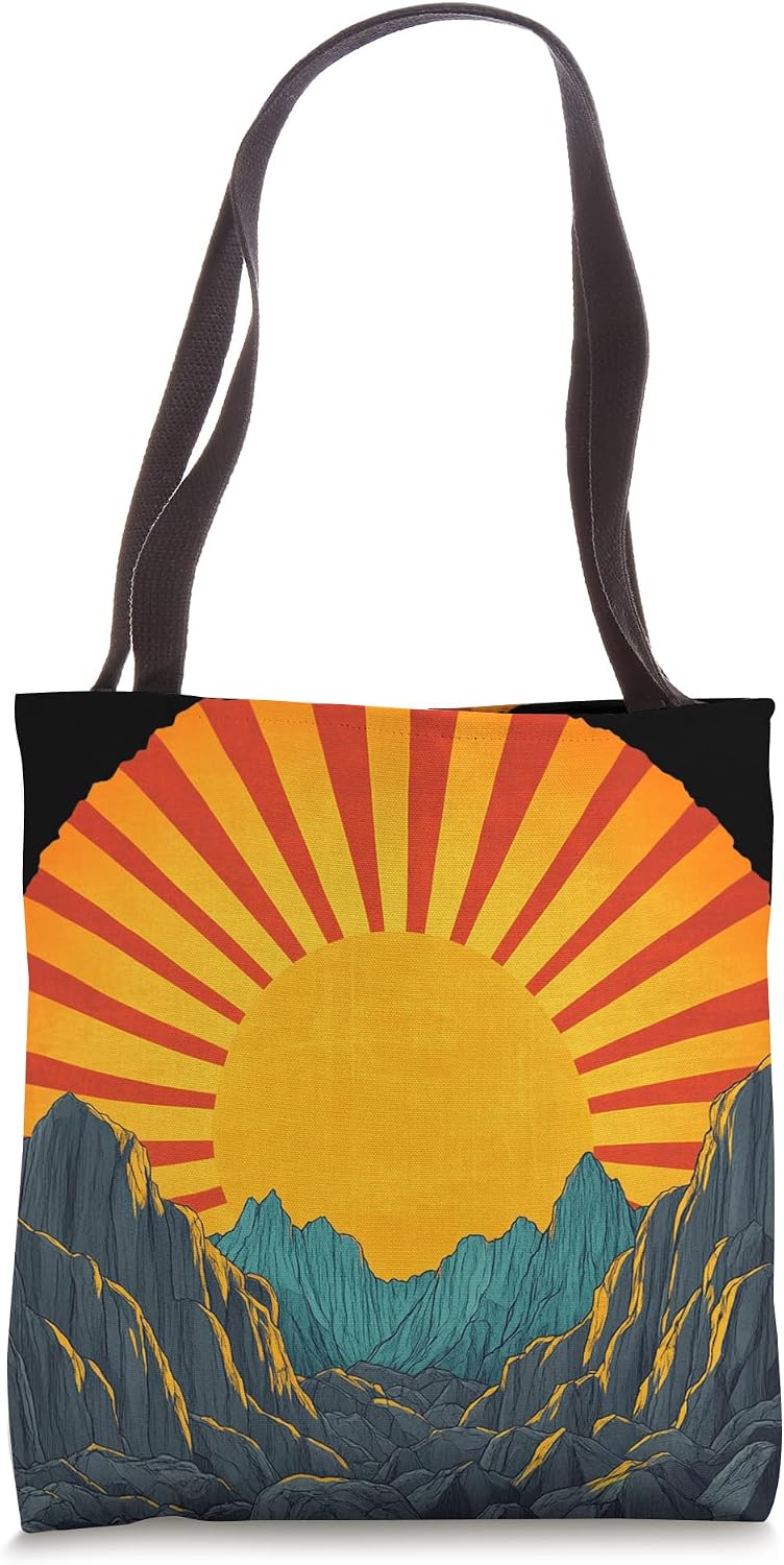 Nature Lover Sun and Mountain Adventure Tote Bag
