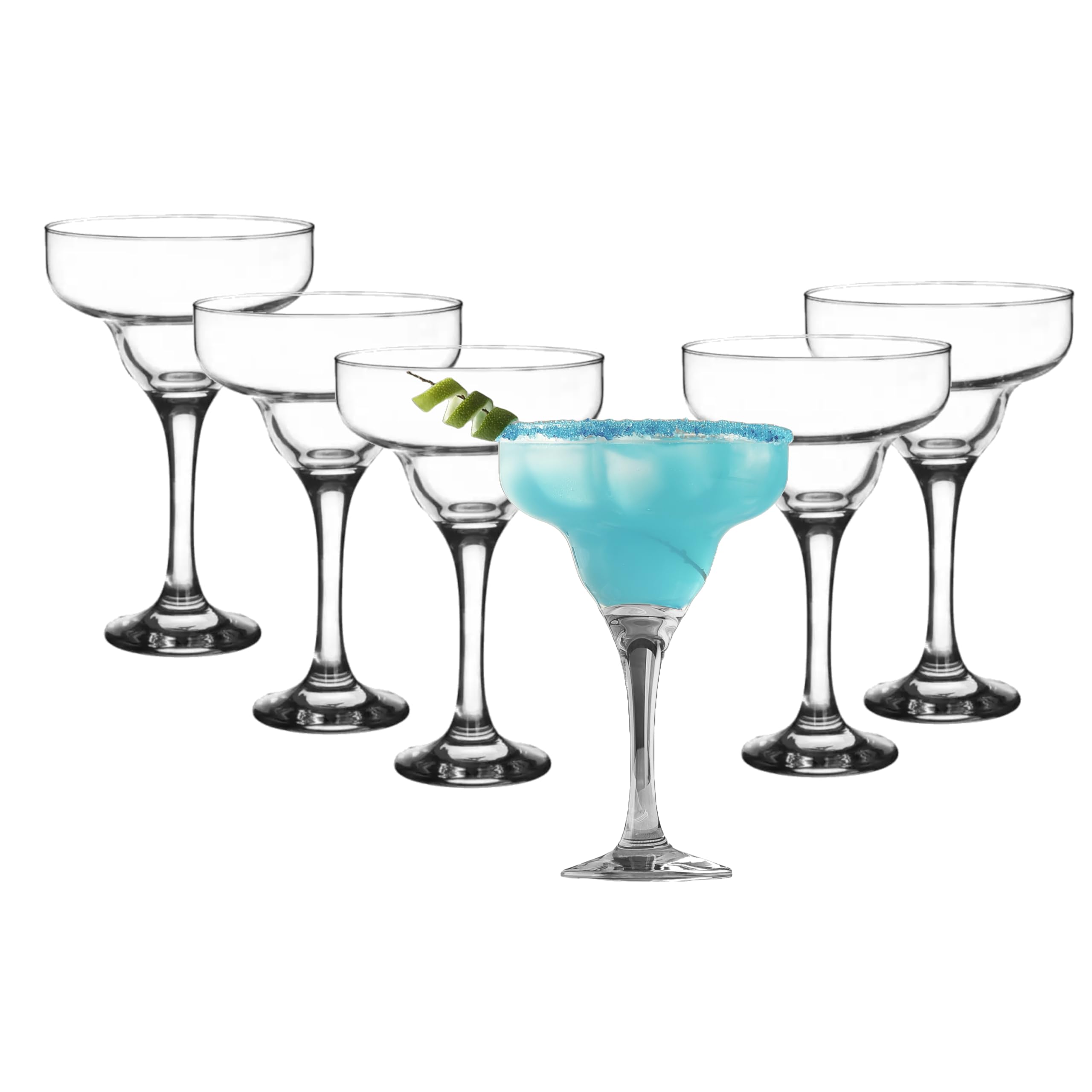 Cocktailgläser 6er Set – 300 ml Margarita,Gläser – Stilvolle Pucherschalen aus Glas – Ideal für Cocktails, Drinks & Partys – Modernes Design, spülmaschinengeeignet