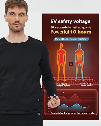 Miniatura 5 de Conjunto de ropa interior térmica eléctrica para mujer, 22 zonas de calefacción, calefacción eléctrica con USB, equipo de caza de invierno