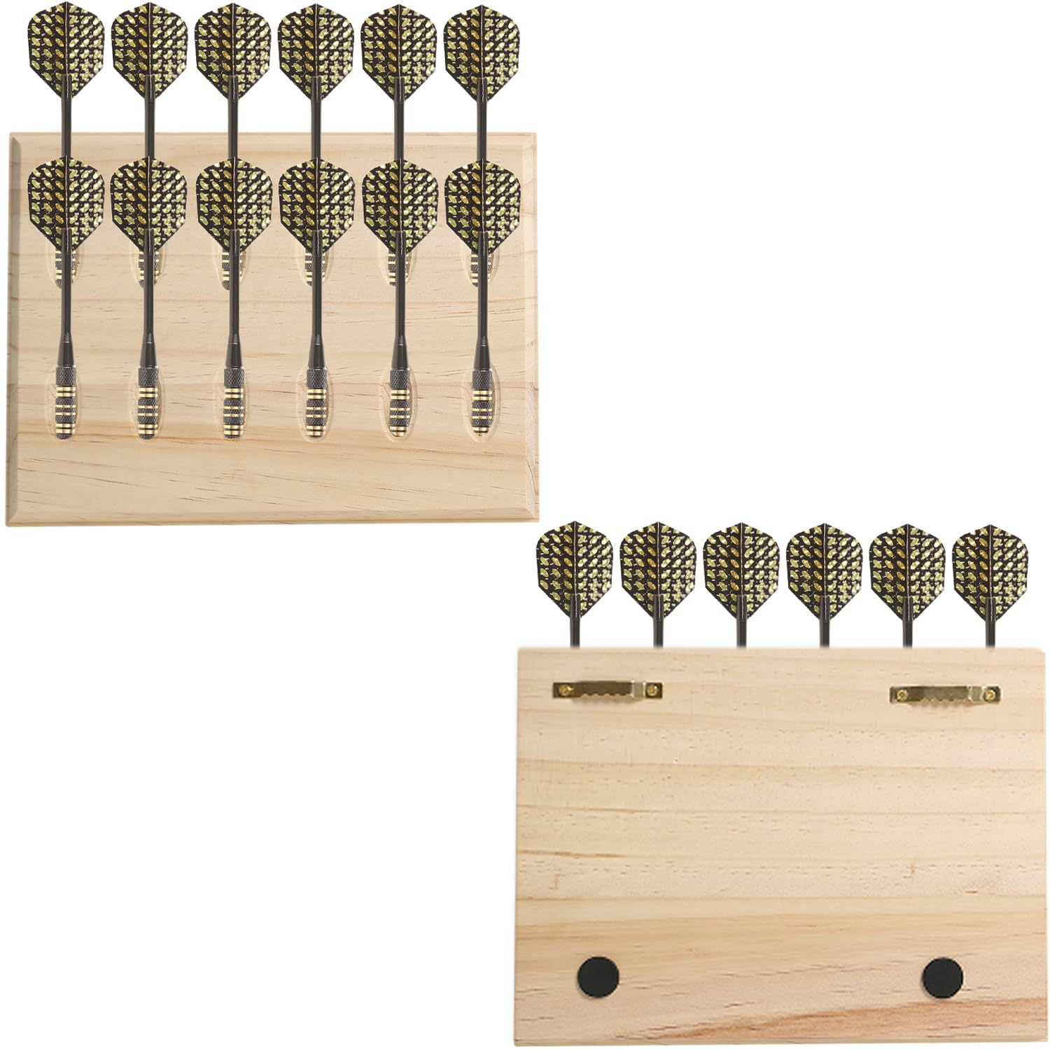 2PCS Dart Halter aus Holz für 12 Darts, Dart Halterung Für Pfeile, Wandbehang Dartpfeile Ständer, Dartpfeil Halter, Dart Aufbewahrung für Jede Art von Darts - für Steeldarts und Softdarts (2pc)