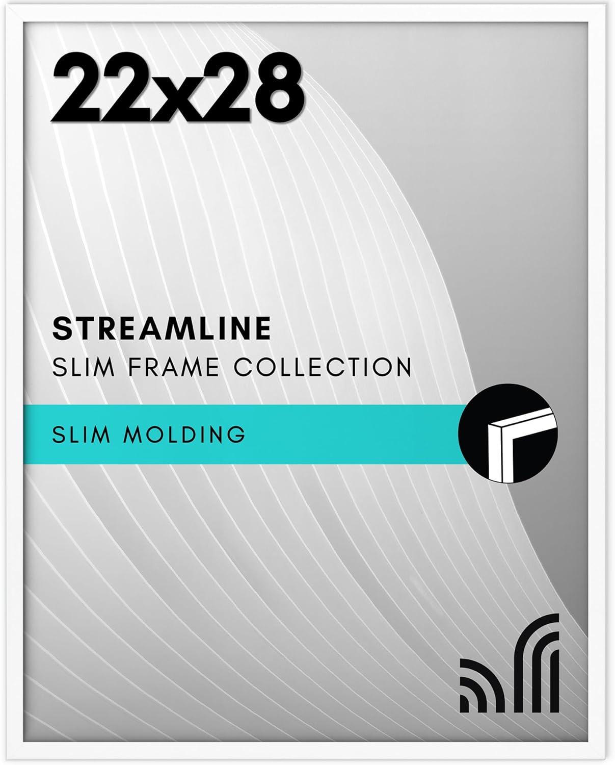 Americanflat 22x28 Poster Frame with Polished Plexiglass - Streamline Collection - Thin Border Picture Frame for Wall Display - Hanging Hardware Included - White White 22x28