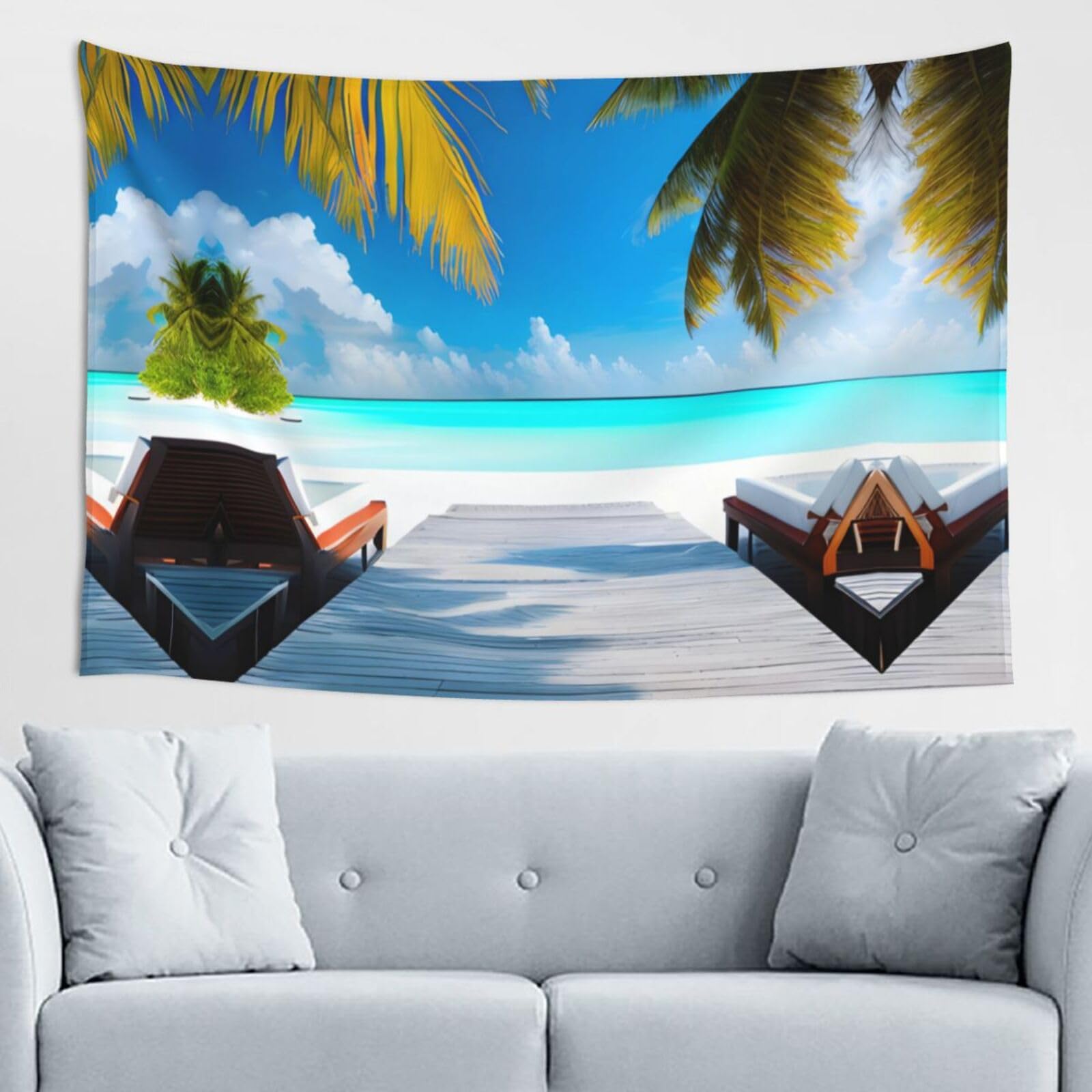 ZZYYDS Maldives Holidays Wall Decor Tapestry 60x40in, Wall Hanging, Home Decor, Dorm Decor, Porch Tapestry, etc.