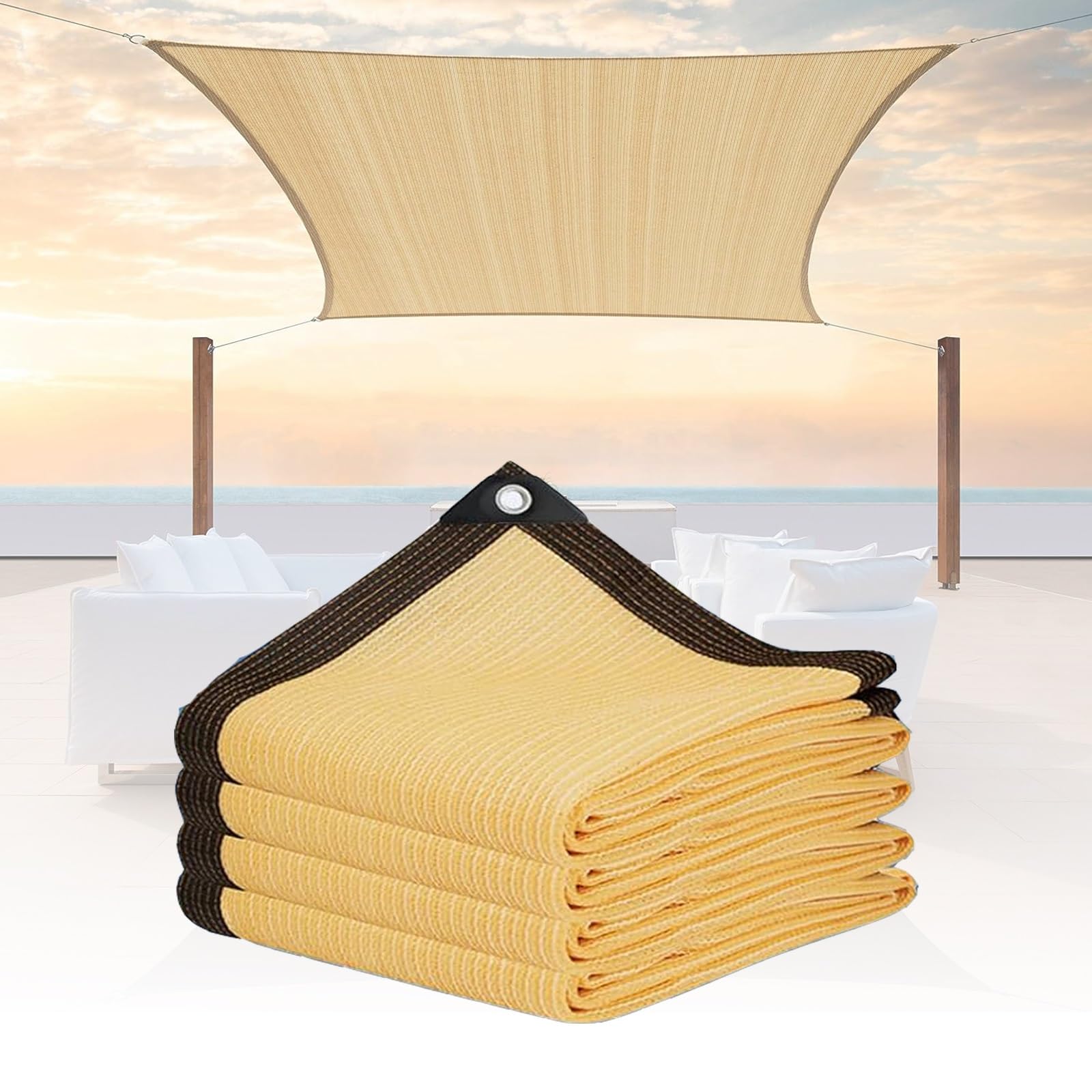 WQPMNYG Outdoor Shade Net 3x4mGarden Privacy Screen for Balcony Terrace Fence UV Protection Waterproof Sunblock Mesh Tarp (4x7m Available)