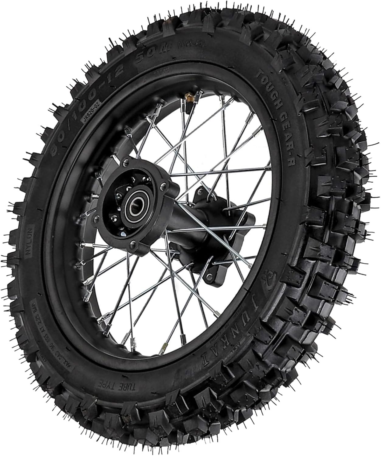 Tire and Rim Wheel for Dirt Pit Bike Offroad Motorcycle Motocross 50cc 110cc 125cc (60/100-14 Front & 80/100-12 Rear,15mm Bearing)