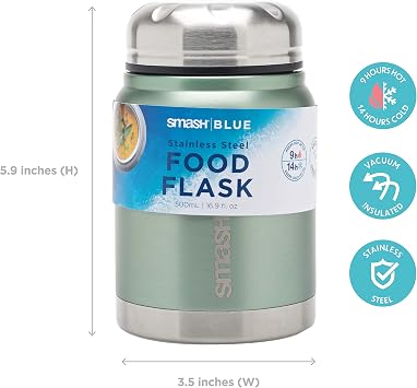 Smash Stainless Steel Insulated Food Jar, 500ml/ 17 oz Sage