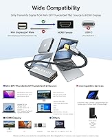 Vista 3 de IVANKY 4K Mini DisplayPort to HDMI Adapter, 4K@30Hz Mini DP to HDMI Adapter, Gold-Plated/Braided Thunderbolt 2 to HDMI Compatible with MacBook