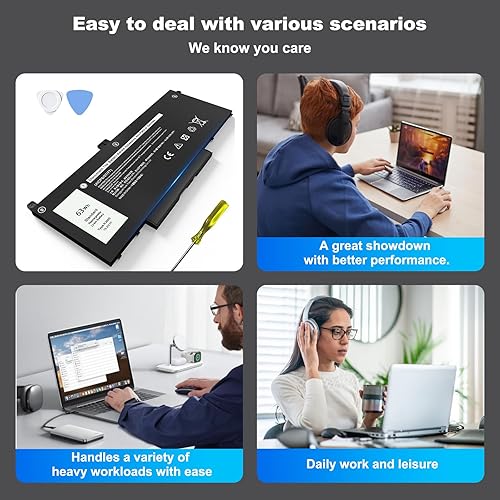 Miniatura 7 de Batería de repuesto para laptop RJ40G 63Wh 15.2V para Dell Latitude 15 5520 Latitude 14 5420 Precision 15 3560, 01K2CF WY9DX 005R42 075X16 P137G