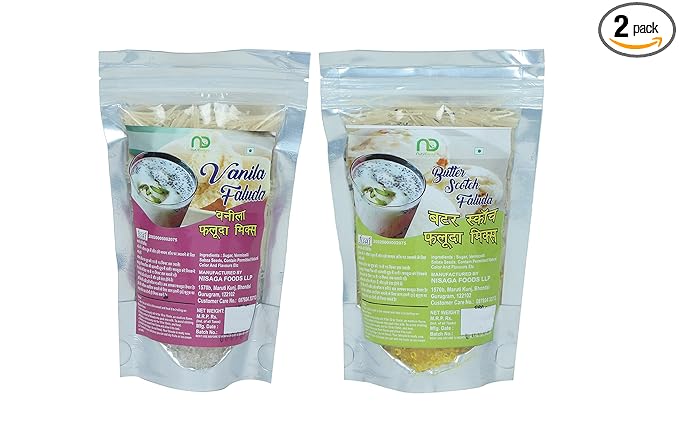 NutriDelight Vanilla & Butterscotch Faluda Mix (Pack of 2), 180gm Each Pack