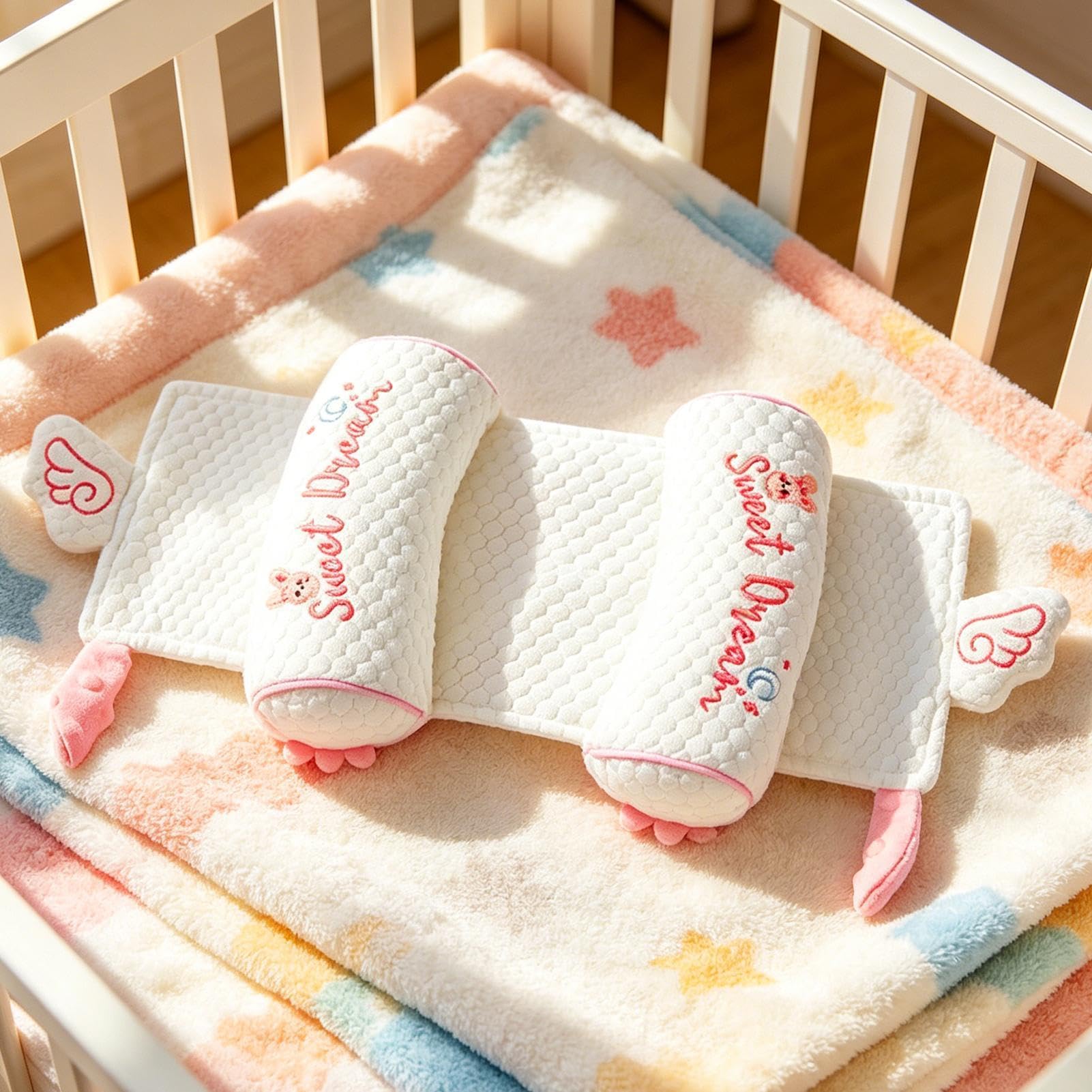 Kopfkissen Zur Kopfformung Für Kinder,Verstellbares Stillpolster - Tragbares Kinderkissen,für Mädchen Und Kinderwagen Reisen Autositz Babybett Zum Haushalt Täglicher