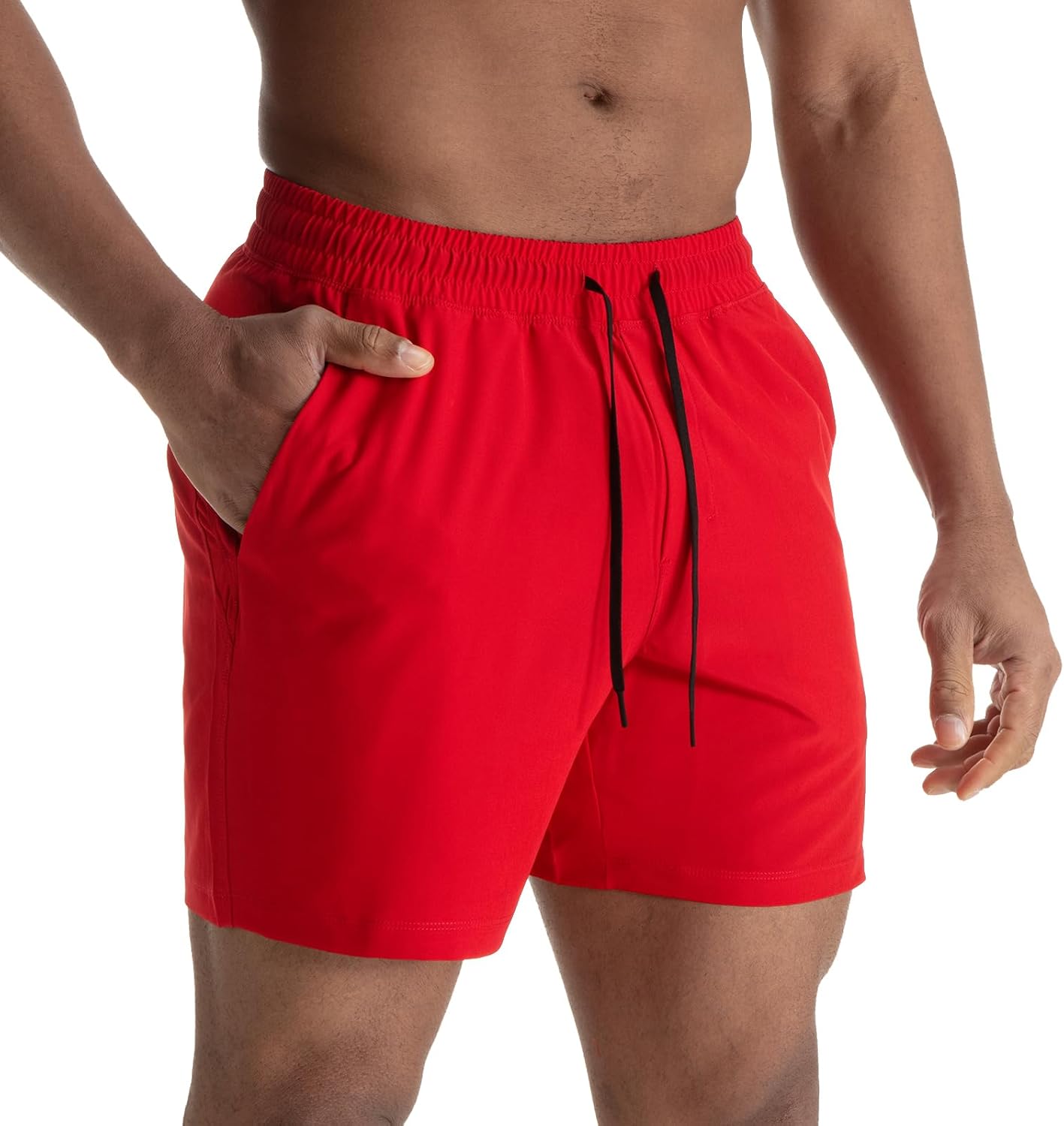 Men's Sports Running Shorts 5" Athletic Gym Workout Shorts Basketball Tennis Short with Zip Pocket