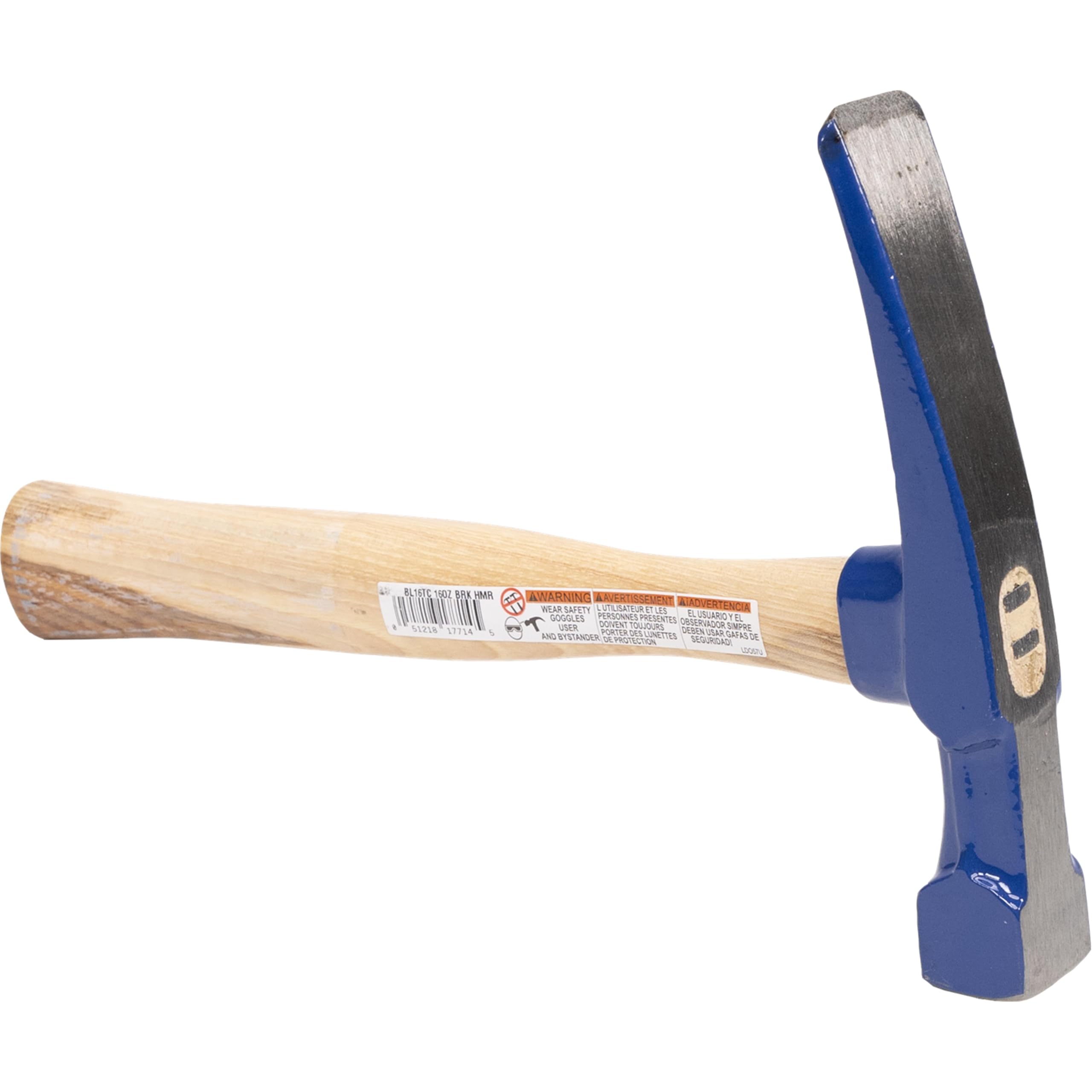 Vaughan BL16TC młotek murarski, prosty trzonek hikory, stal z końcówką węglikową, 340 g