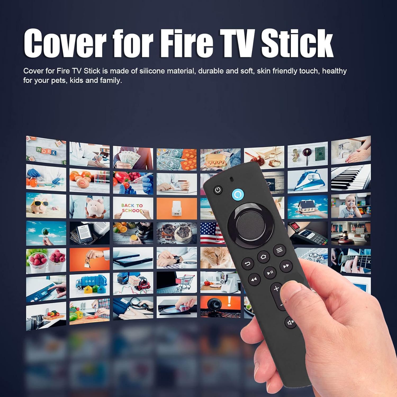 FTRONGRT Cover Compatibile con 2024 Fire TV Stick 4K 2nd Gen, Ultrasottile e Leggero, Anticollisione Custodia Protettiva per Telecomando in Silicone. Nero