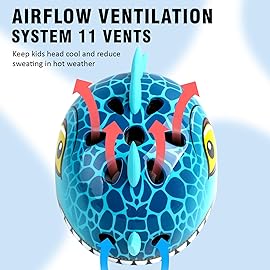 Infant Toddler Bike Helmet, Adjustable and Multi-Sport for Child Baby, 3 Sizes for Kids Boys Girls (Blue Dinosaur, XS)