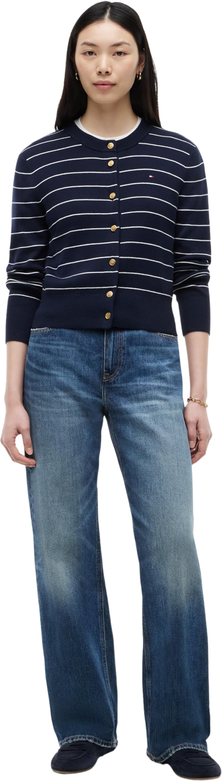 Tommy Hilfiger Jersey Stitch Cardigan Ww0ww51115 Suéter cárdigan Mujer (Pack de 1)