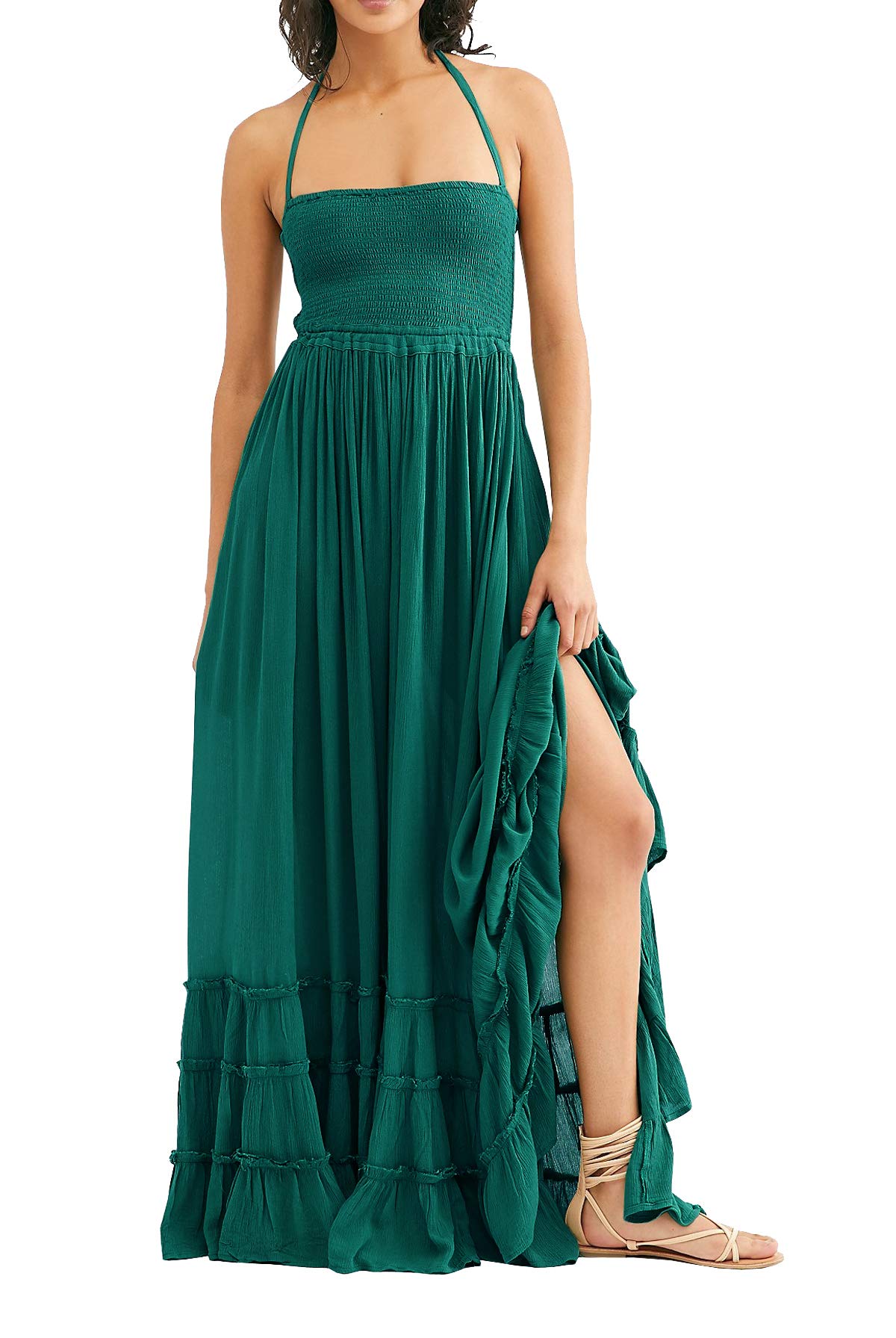 Womens Summer Boho Sexy Backless Long Dresses