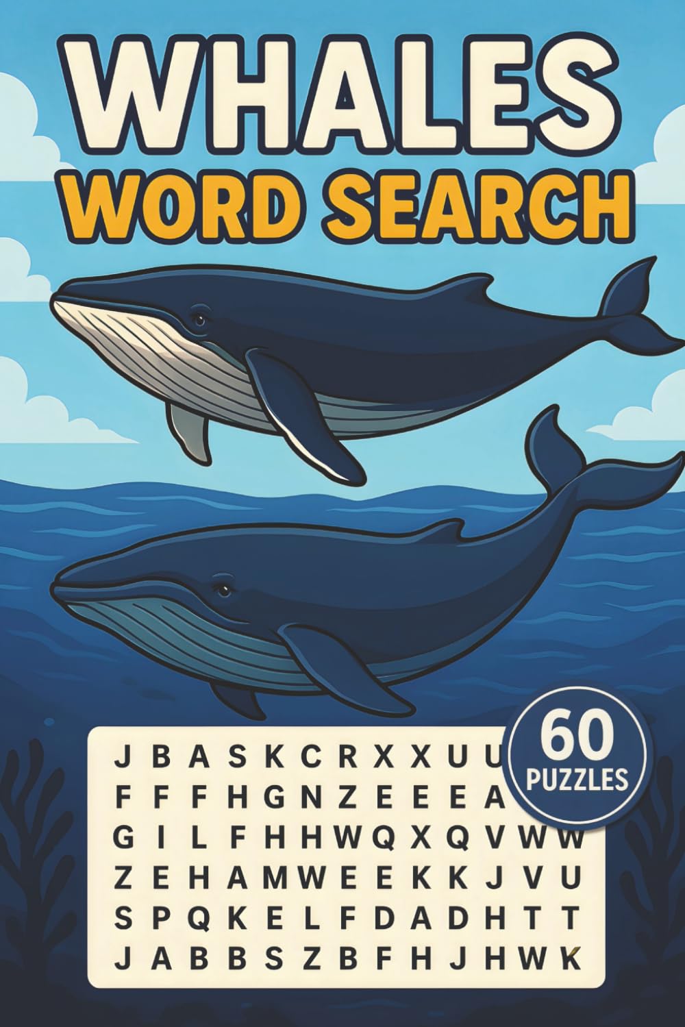 Whales Word Search: 60 Relaxing Puzzles Featuring Whale Species, Ocean Life, and Marine Wonders
