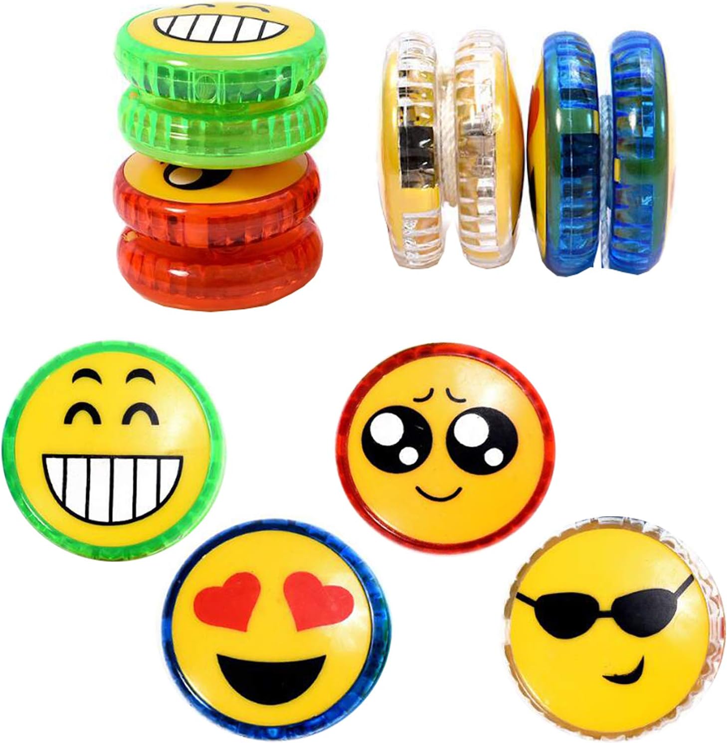 liuerKid's Plastic 8PCS LED Light Up Yo-Yo, Entertaining Toy for Party Favor, Improves Hand-Eye Coordination