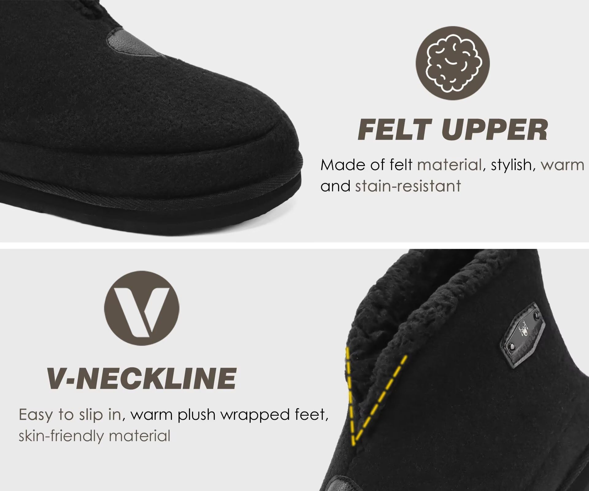 KuaiLu Pantofole Stivaletto Uomo Invernali Babbucce Calde Peluche Pelose Foderata Chiuse Pantofola Stivali Casa Comode Memory Foam Slippers con Indoor outdoor Antiscivolo Suola