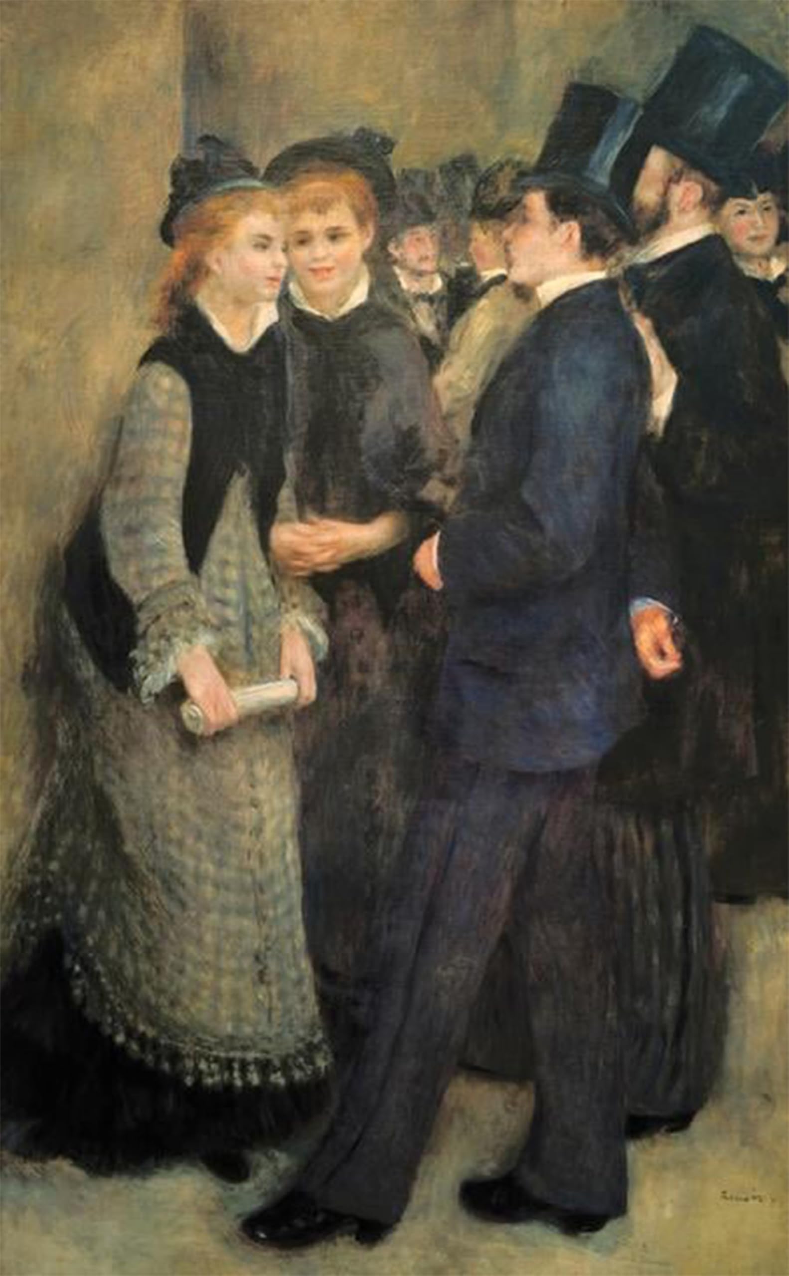 RZHRHJES Vintage Wall Art Picture on Canvas Wall Art Poster the Exit of the Conservatoire by Pierre Auguste Renoir Canvas Poster for Home Decor 60x90cm