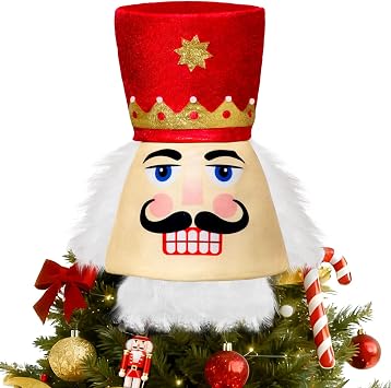 CiyvoLyeen Red Nutcracker Christmas Tree Topper Nutcracker Tree Ornament