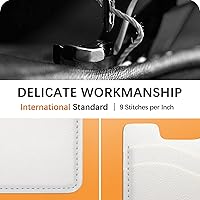 Vista 5 de Tarjetero de cuero para teléfono, soporte elástico para tarjetas de crédito para funda de teléfono, paquete de 2 unidades, color blanco