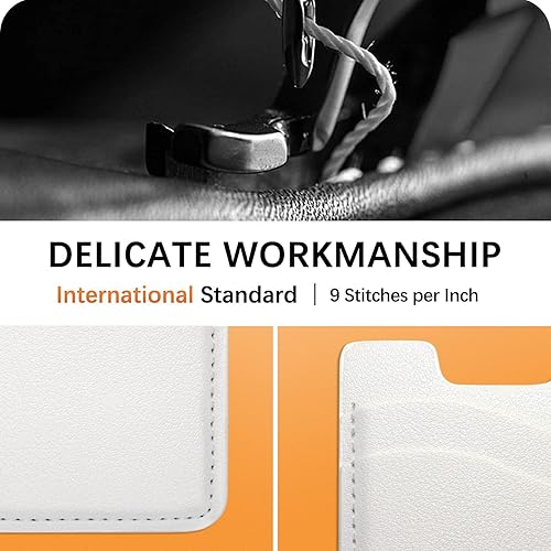 Miniatura 5 de Tarjetero de cuero para teléfono, soporte elástico para tarjetas de crédito para funda de teléfono, paquete de 2 unidades, color blanco