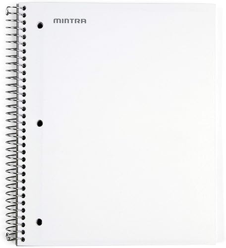 Miniatura 2 de Mintra Office Cuadernos en espiral duraderos, 3 materias (blanco, rayas anchas, 12 unidades)